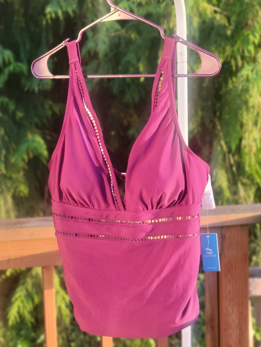 NWT CupShe Purple Swim Top
